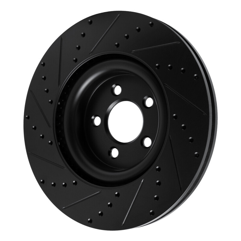 Ford Explorer Brake Rotor (1) - Front Right - R1 Concepts - Drilled & Slotted - Black - `20-`25